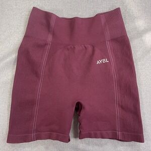 AYBL Reflex Seamless Front 4" Workout Shorts‎ Womens Medium Dark Mauve Wine